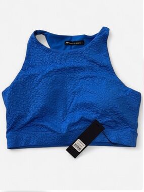 Wear it to Heart Topaz Blue Seersucker Bella Sports Bra Size XL